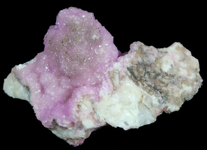 Druzy Cobaltoan Calcite On Calcite Matrix - Morocco #49223